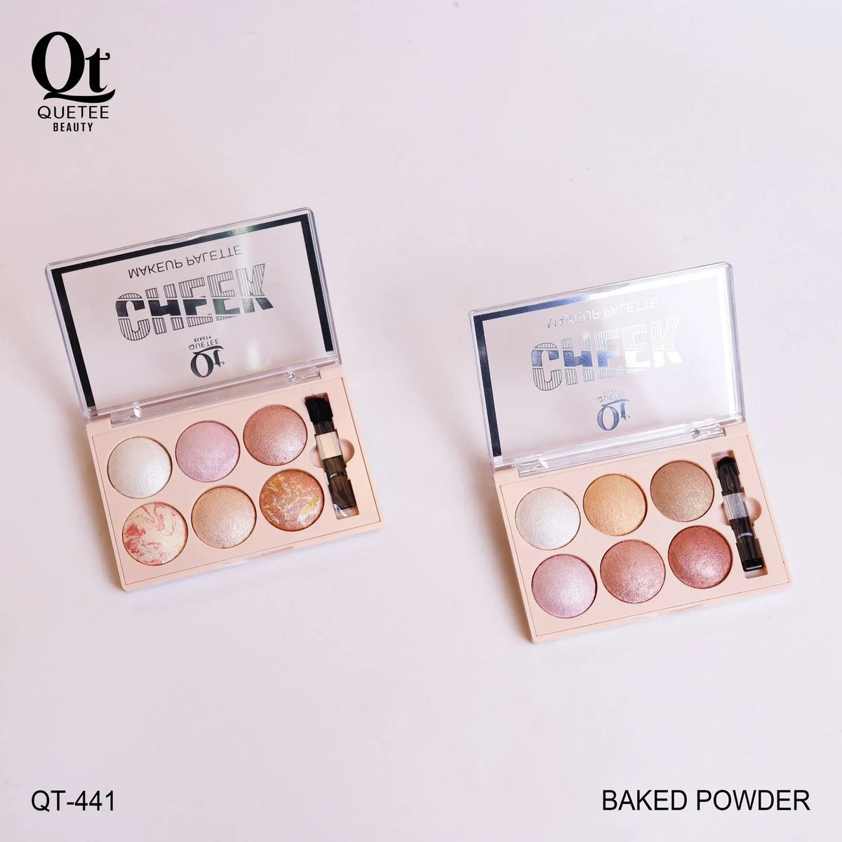 Quetee Beauty Baked Powder 6 Colors Highlighter Palette Quetee