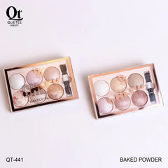 Quetee Beauty Baked Powder 6 Colors Highlighter Palette Quetee