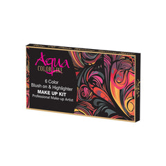 Aqua Color Line 6 Color Blush Palette Aqua Color Line