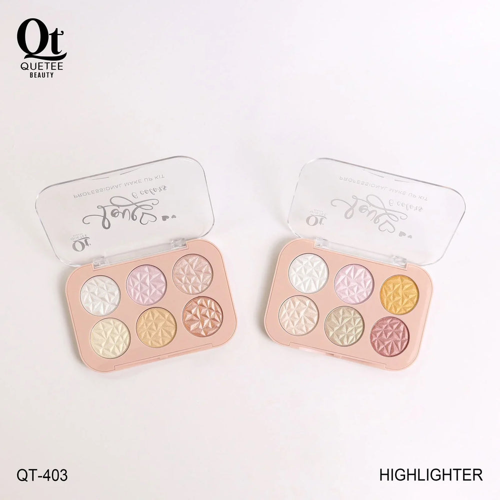 Quetee Beauty 6 Colors Highlighter Palette Quetee