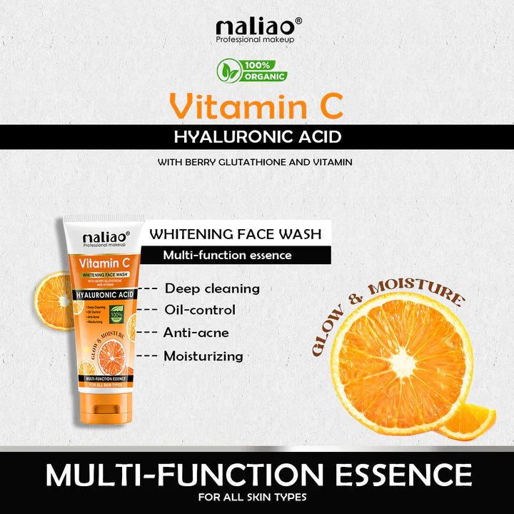 Maliao Vitamin C Face Wash with Berry Glutathione & Hyaluronic Acid Maliao