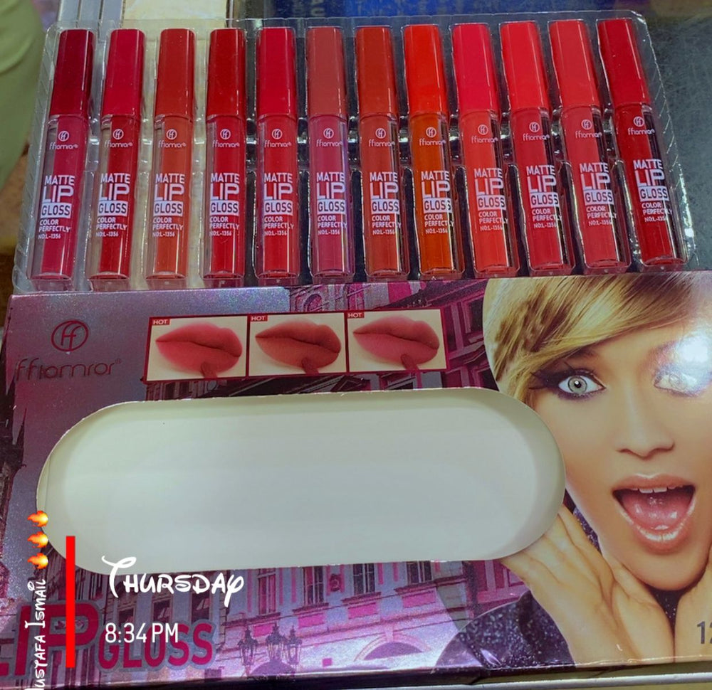 Fflomror Matte Lip gloss - 12 Pcs Fflomror
