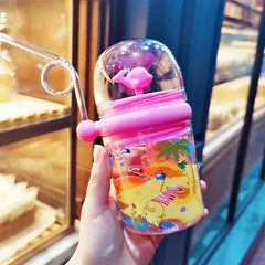 Fancy Kids Water Bottle with Straw - 260ml Cosmia.pk