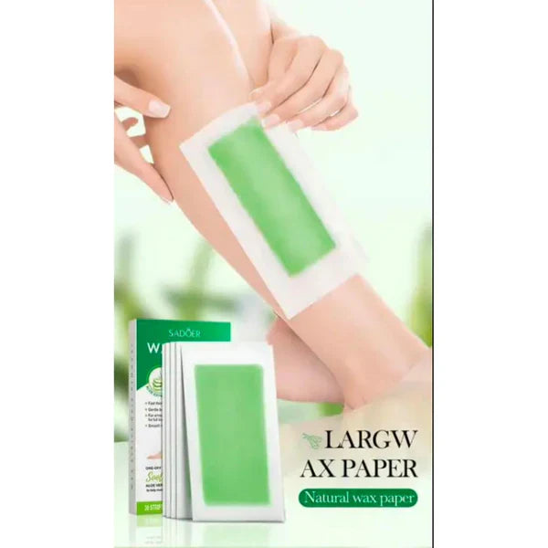 Sadoer Aloe Vera Hair Removal Wax Strips (10 Double Sided Strips) Sadoer
