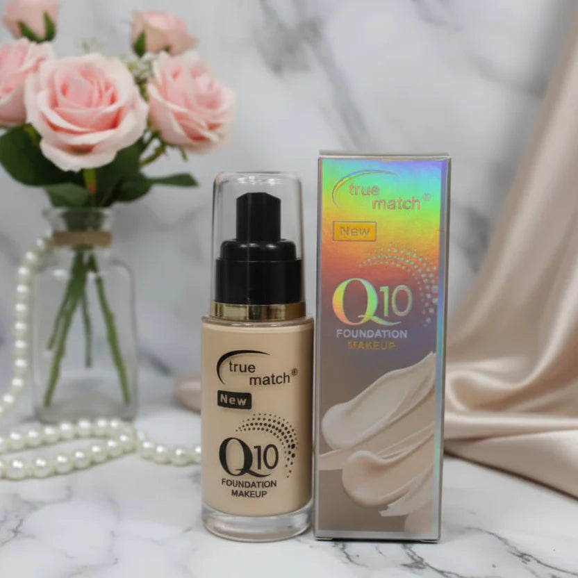 True Match Q10 Foundation Makeup – Anti-Aging, Hydrating, Medium Coverage True match