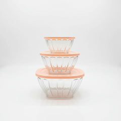 Bowls set with plastic lids - 3 Pcs Cosmia.pk