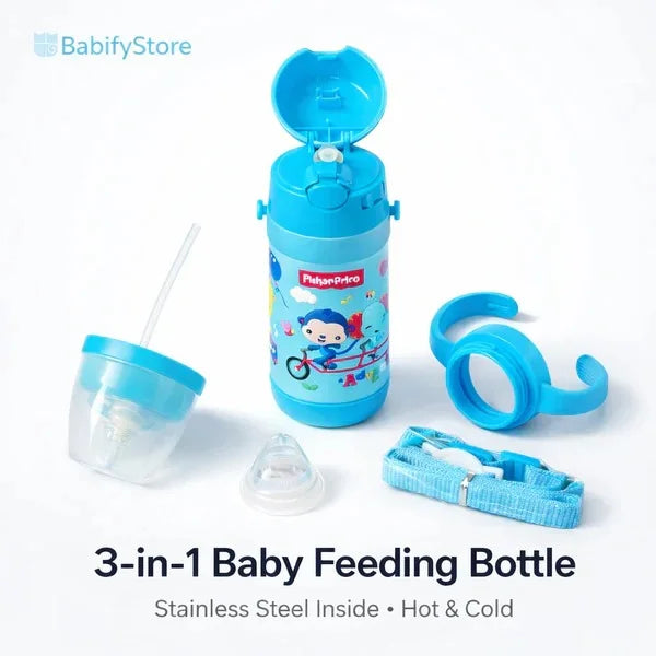 Fisher Price 3-in-1 Baby Insulated Straw Cup and Feeding Bottle Fisher Price