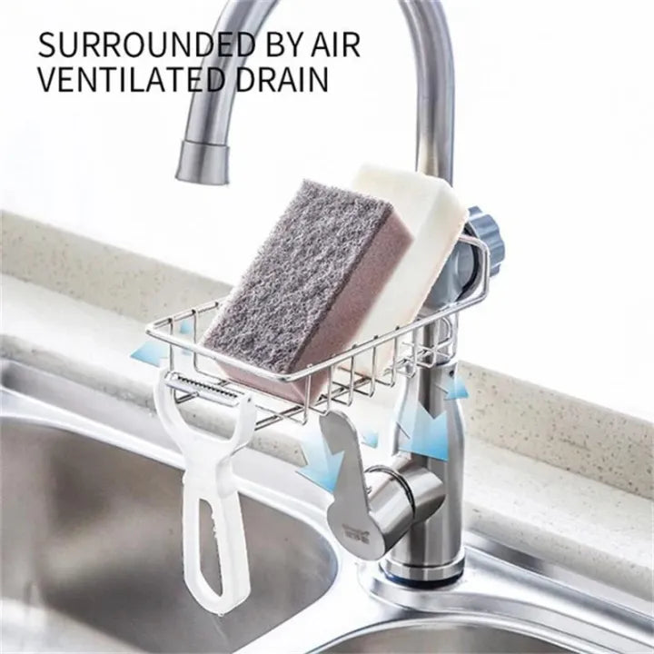 Rotatable Stainless Steel Sink Drainer & Storage Rack Cosmia.pk