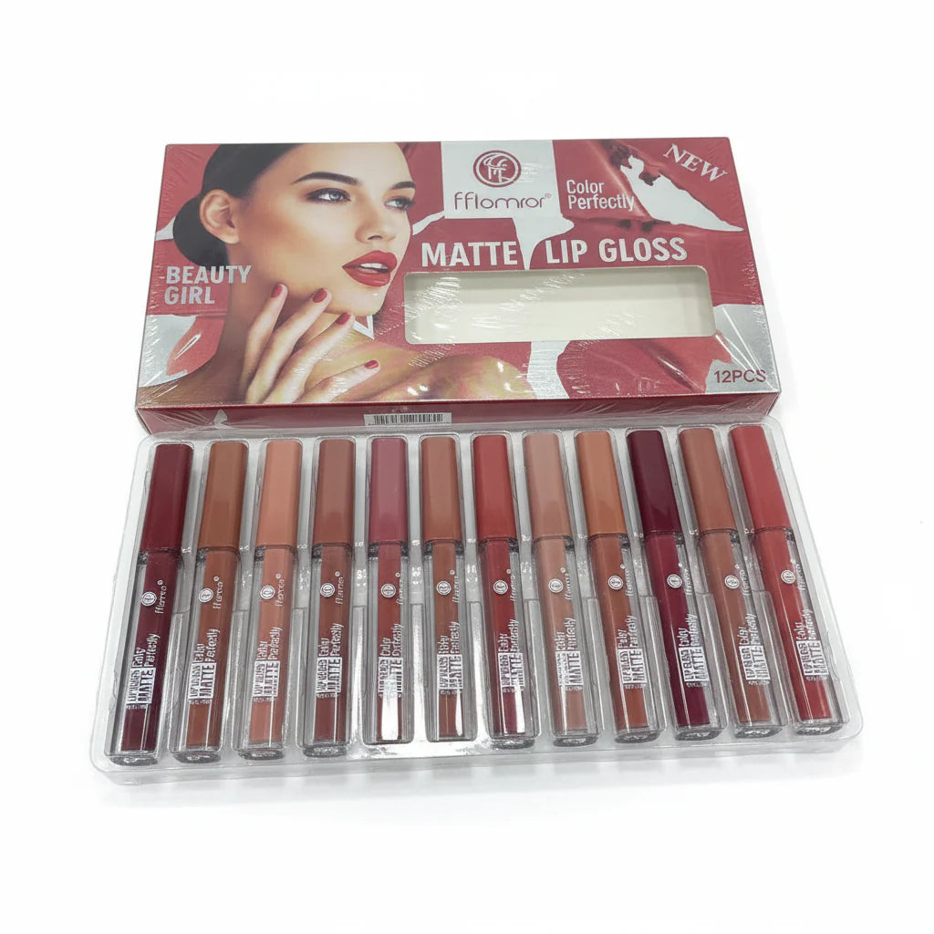 12 Pcs FFlomror Matte Lip Gloss Pack of 12 Fflomror