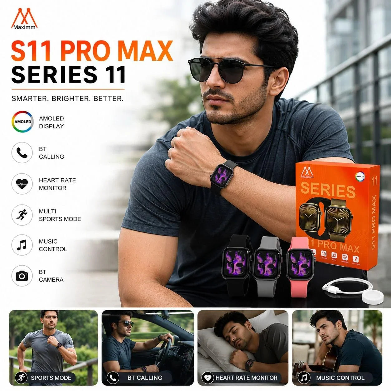 S11 Pro Max Smart Watch with AMOLED Display Maixinn