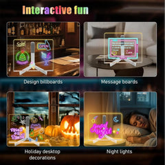 Acrylic LED Board With Colorful Night Light & 7 Neon Pens Cosmia.pk