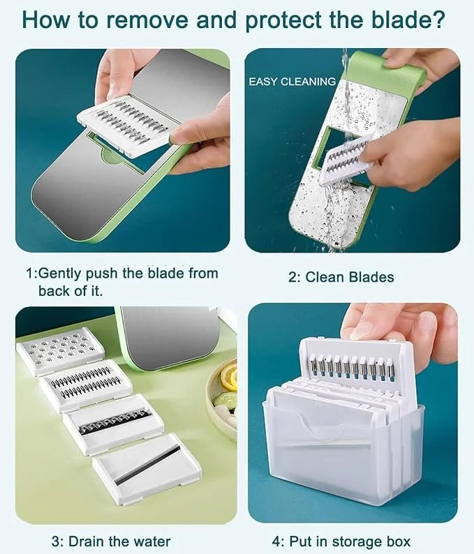 5 in 1 Stainless Steel Vegetable Cutter & Grater Cosmia.pk
