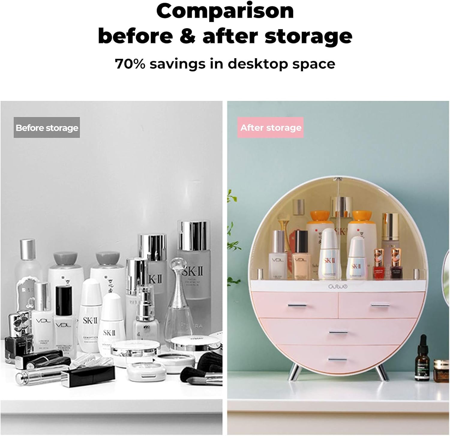 Oval Shaped Cosmetic Organizer Cosmia.pk