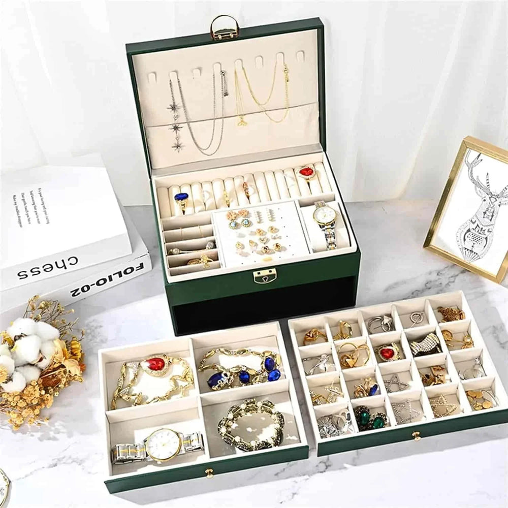 Double-Layer Jewelry Storage Box - Each Cosmia.pk