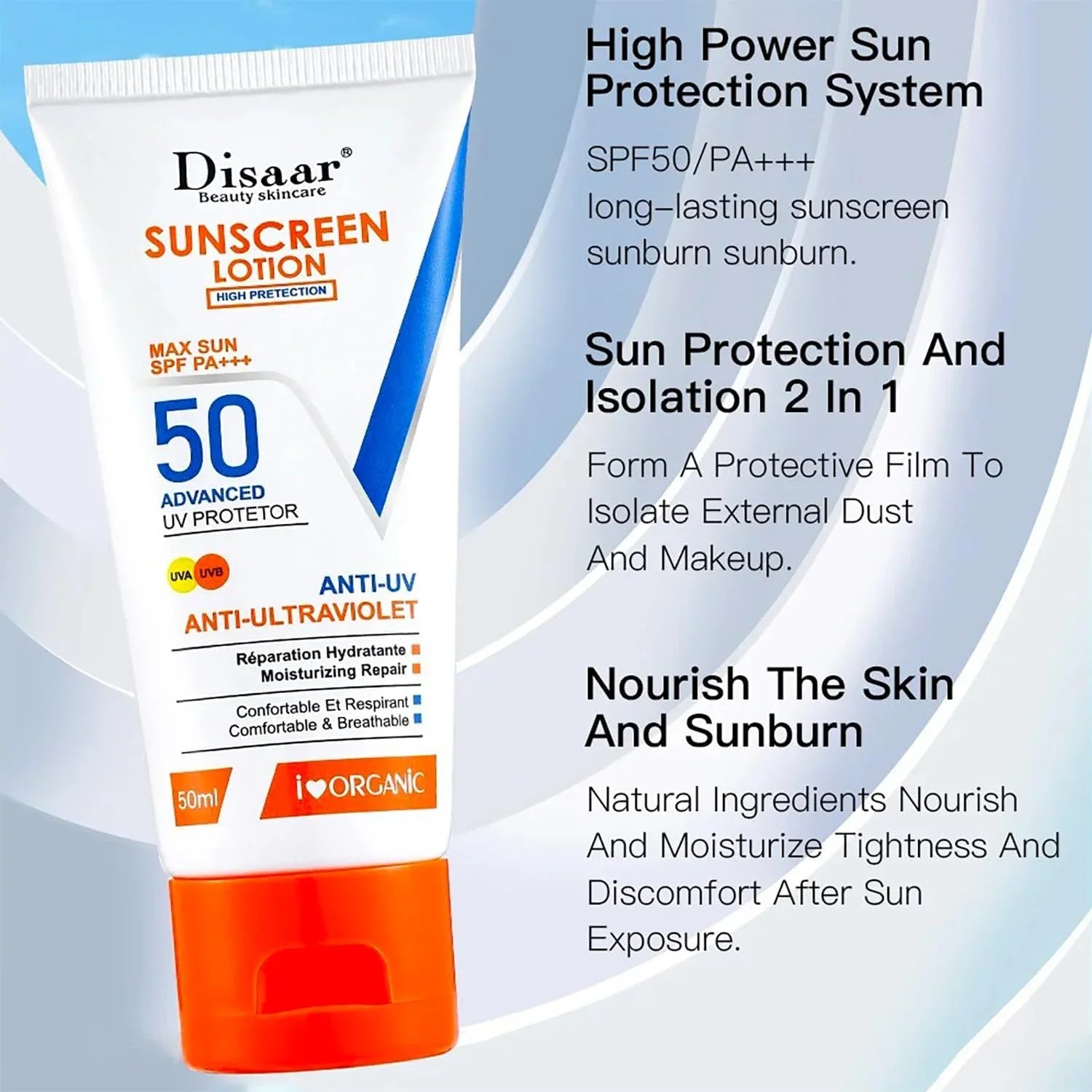 Disaar UVA/UVB SPF 50 Sunscreen Lotion - 50g DISAAR