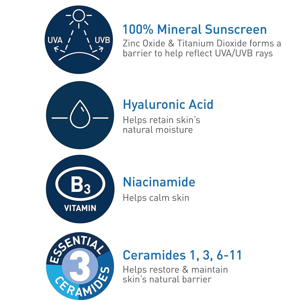 Cerave Hydrating Mineral Sunscreen SPF 50 Face Lotion - 75ml CeraVe