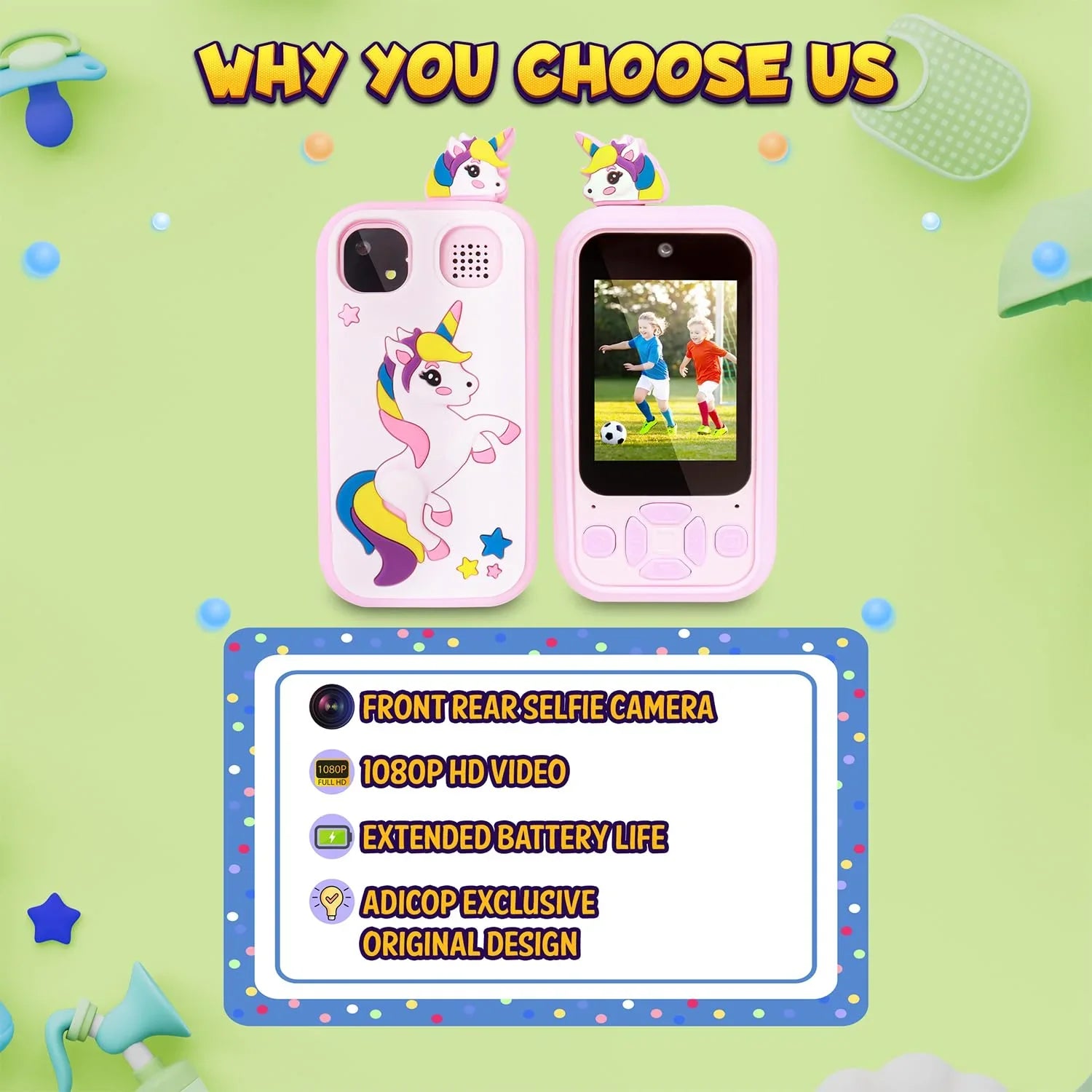 Learning Play Toy Mobile Phone with Dual Camera Cosmia.pk