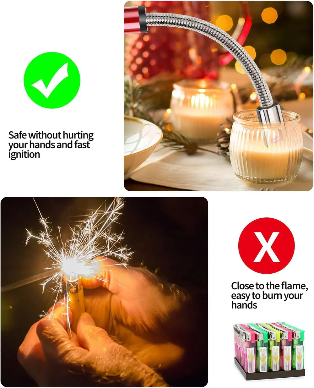 Rechargeable Candle Lighter Camping Lighters with Safety Switch Cosmia.pk