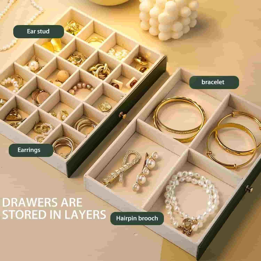 Double-Layer Jewelry Storage Box - Each Cosmia.pk