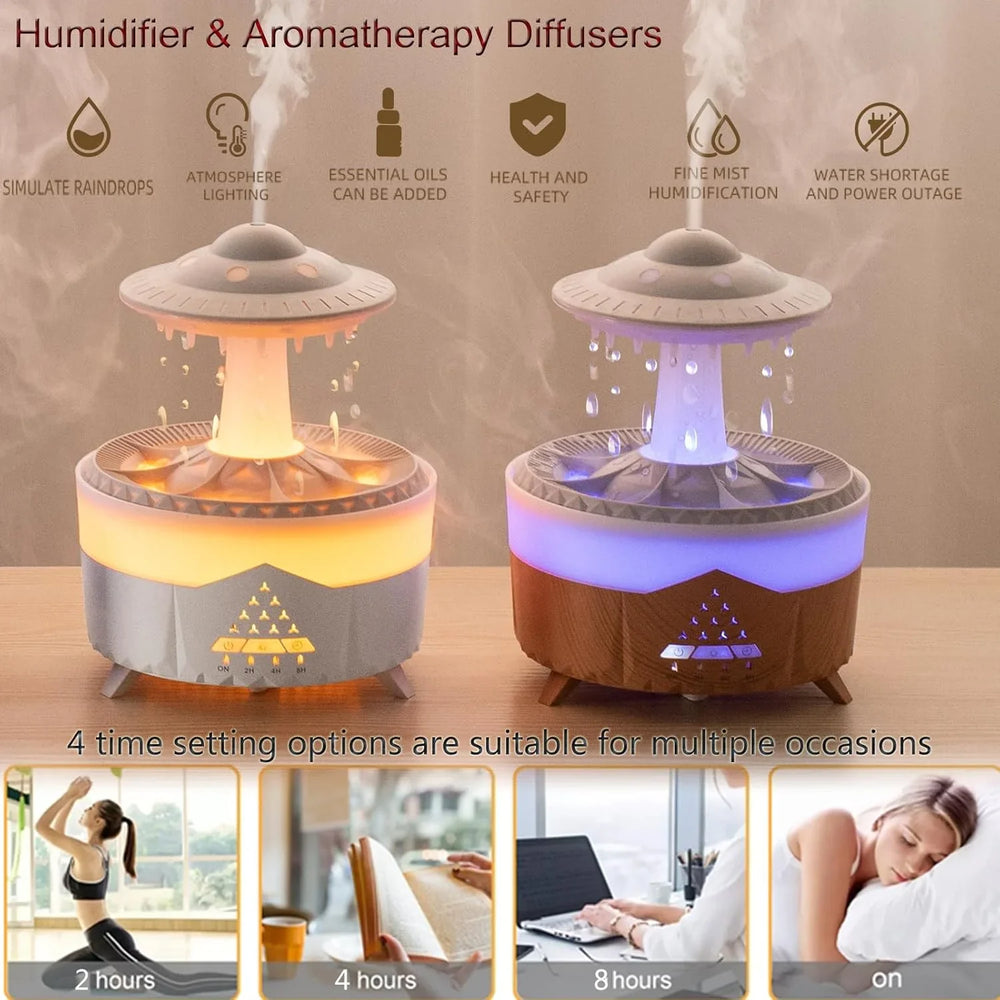 UFO Rain Drop Aroma Diffuser Humidifier Night light - 350ml Cosmia.pk