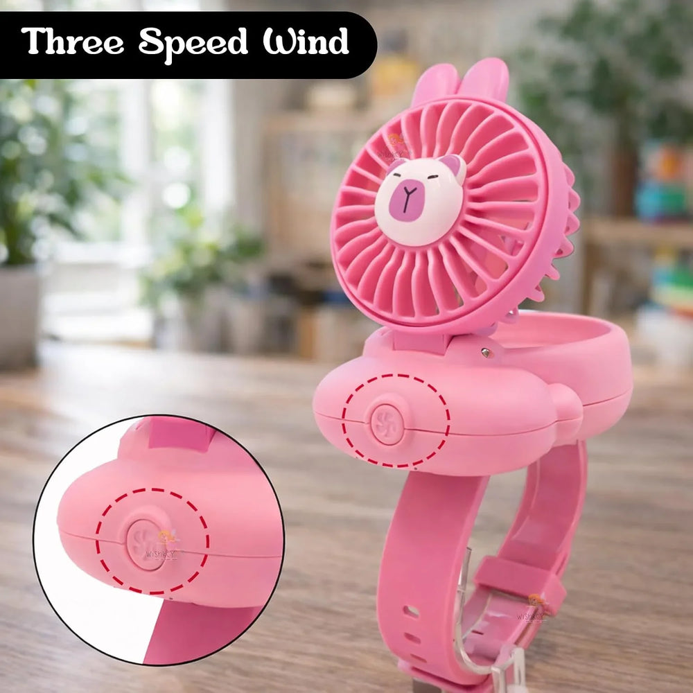 Kids Wrist Watch Fan USB Rechargeable Portable Mini Fan Cosmia.pk