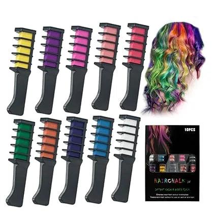 10 Pcs of Colorful Hair Dye Comb Set - Hair Chalks Cosmia.pk