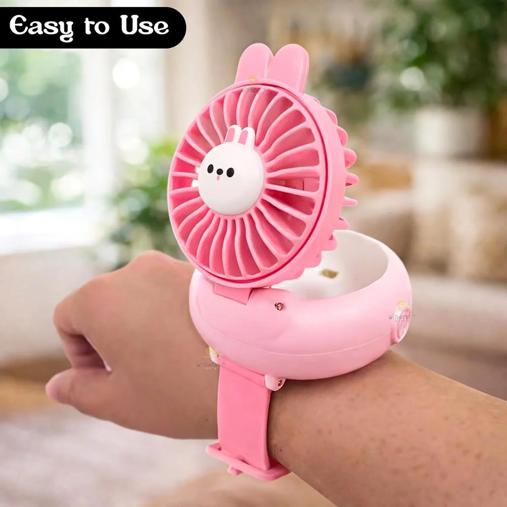Kids Wrist Watch Fan USB Rechargeable Portable Mini Fan Cosmia.pk