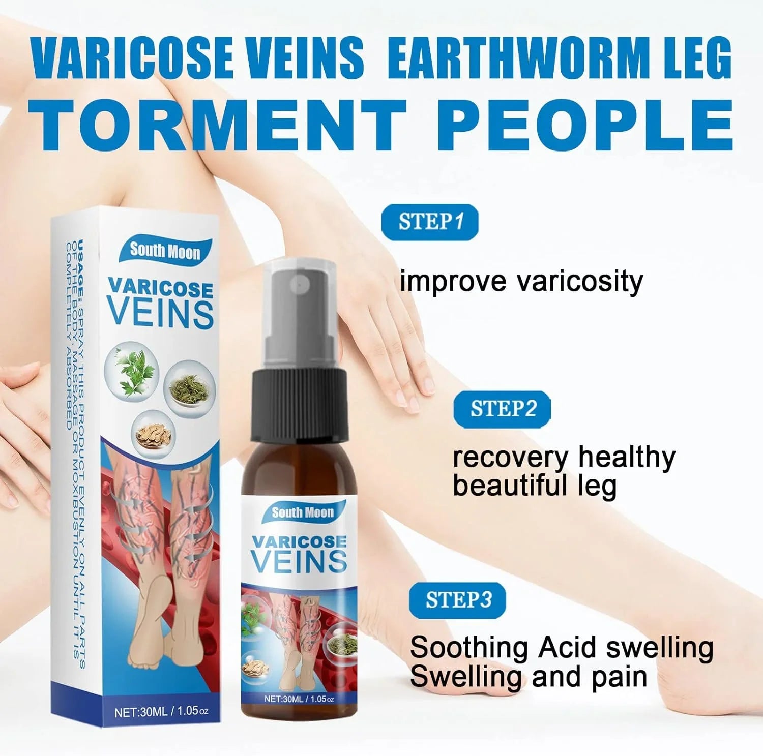 South Moon Vein Healing Varicose Veins Treatment Spray - 30ml South Moon