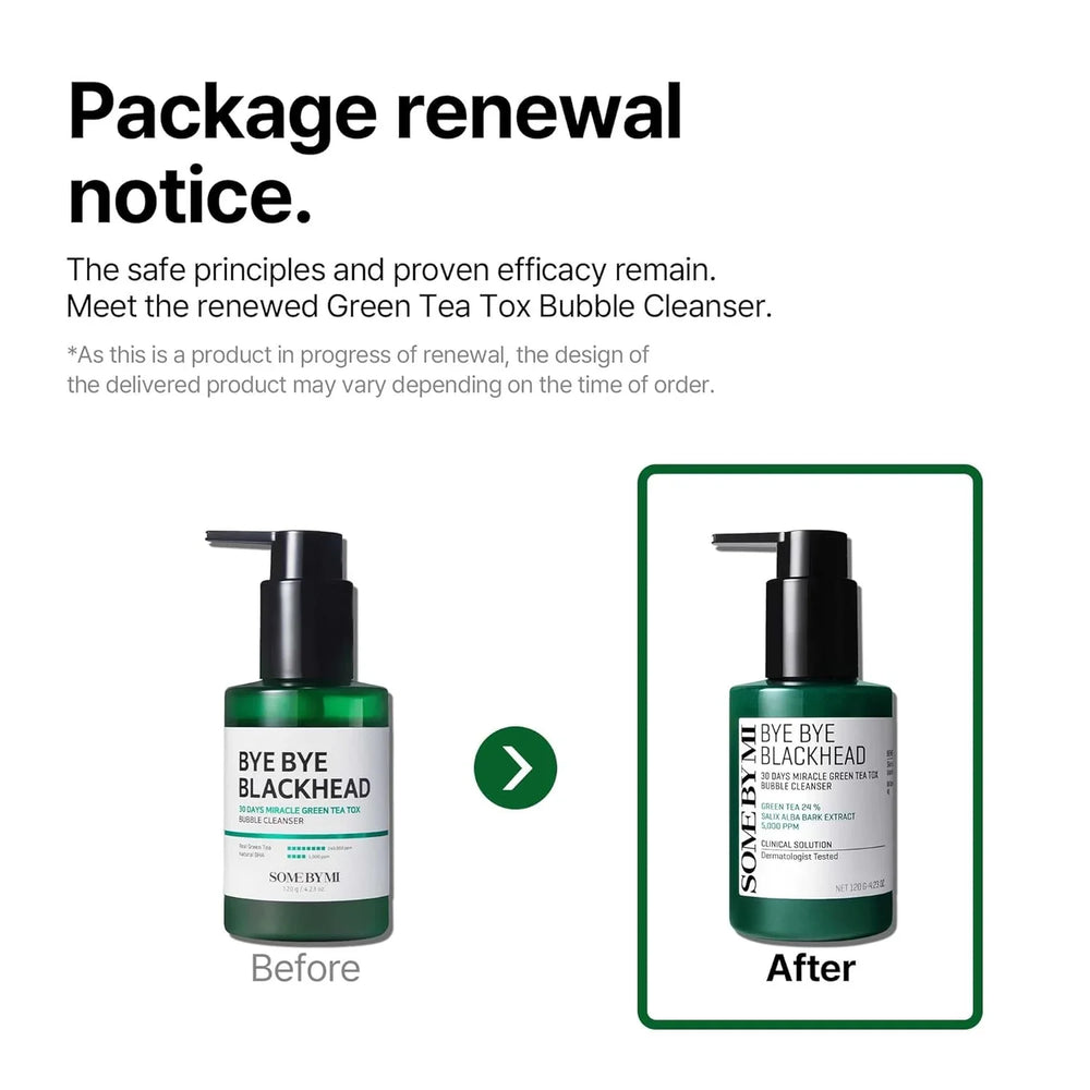 Some By Mi Bye Bye Blackhead 30 Days Miracle Green Tea Tox Bubble Cleanser - 120g Some By Mi