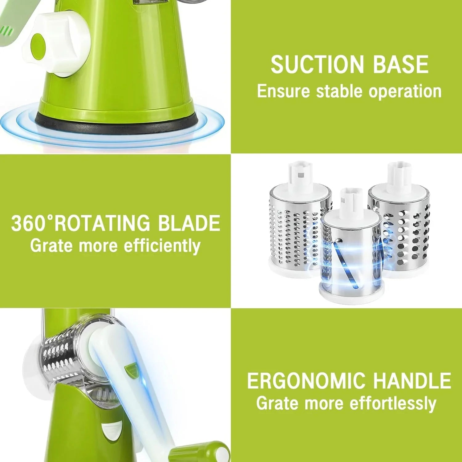 3-in-1 Vegetable Cutter – Multifunctional Rotary Drum Slicer Cosmia.pk