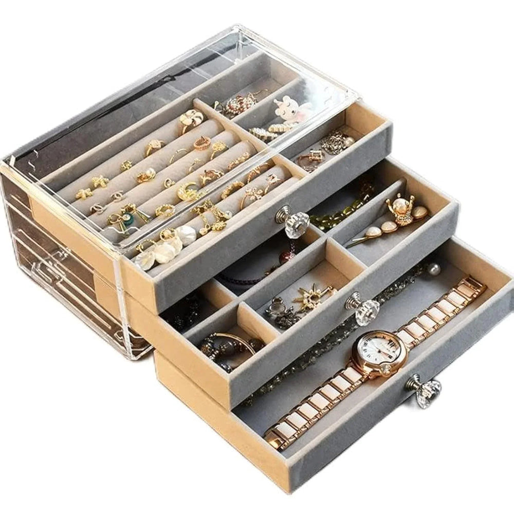 Acrylic Jewelry Organizer With 3 Drawers Cosmia