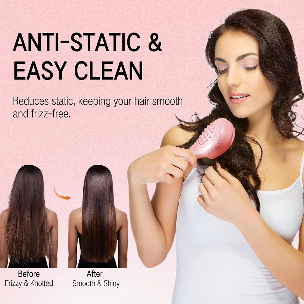 Self-Cleaning Anti-Static Massage Hair Brush Cosmia.pk