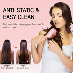 Self-Cleaning Anti-Static Massage Hair Brush Cosmia.pk