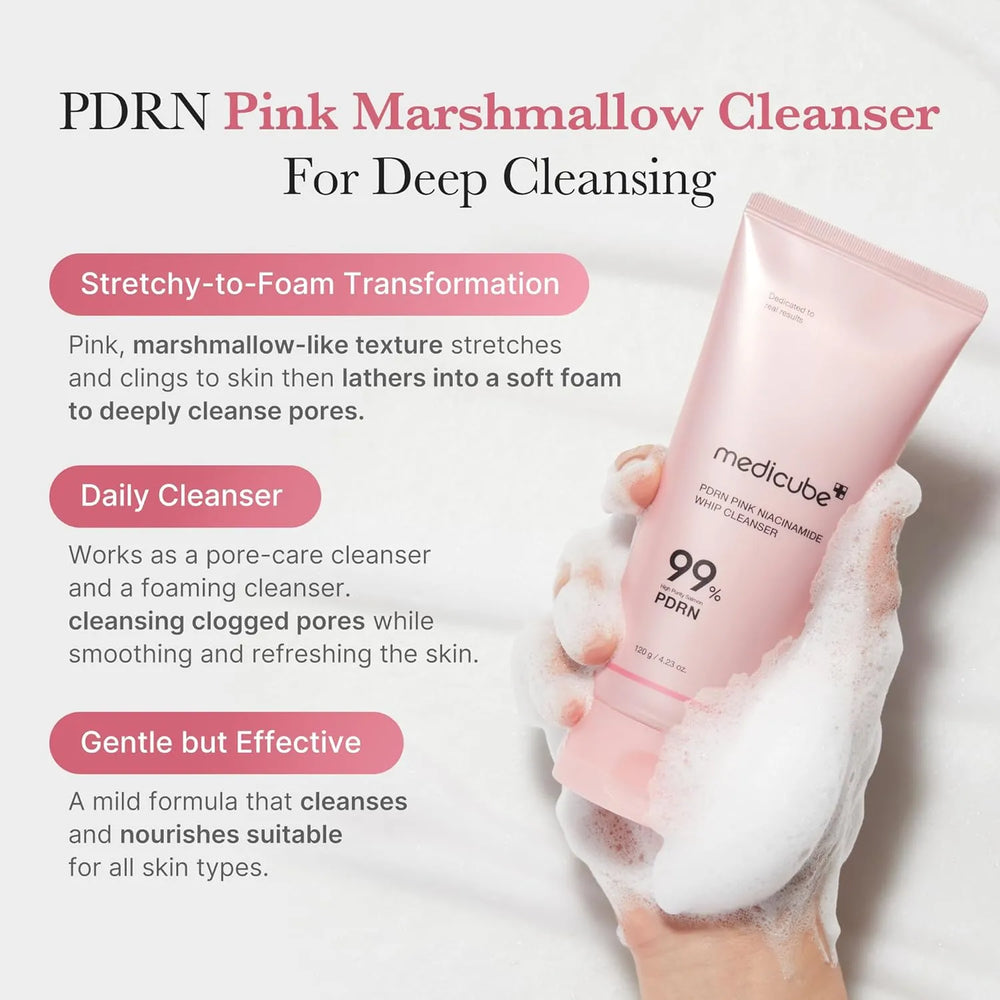 Medicube PDRN Pink Niacinamide Whip Cleanser - 120g Medicube