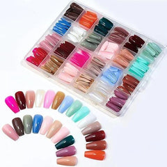 Artificial Nails 576Pcs - 24 Sets with Complimentary Glue Cosmia.pk