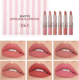 Teyason 2 in 1 Matte Lipgloss Lipstick Set