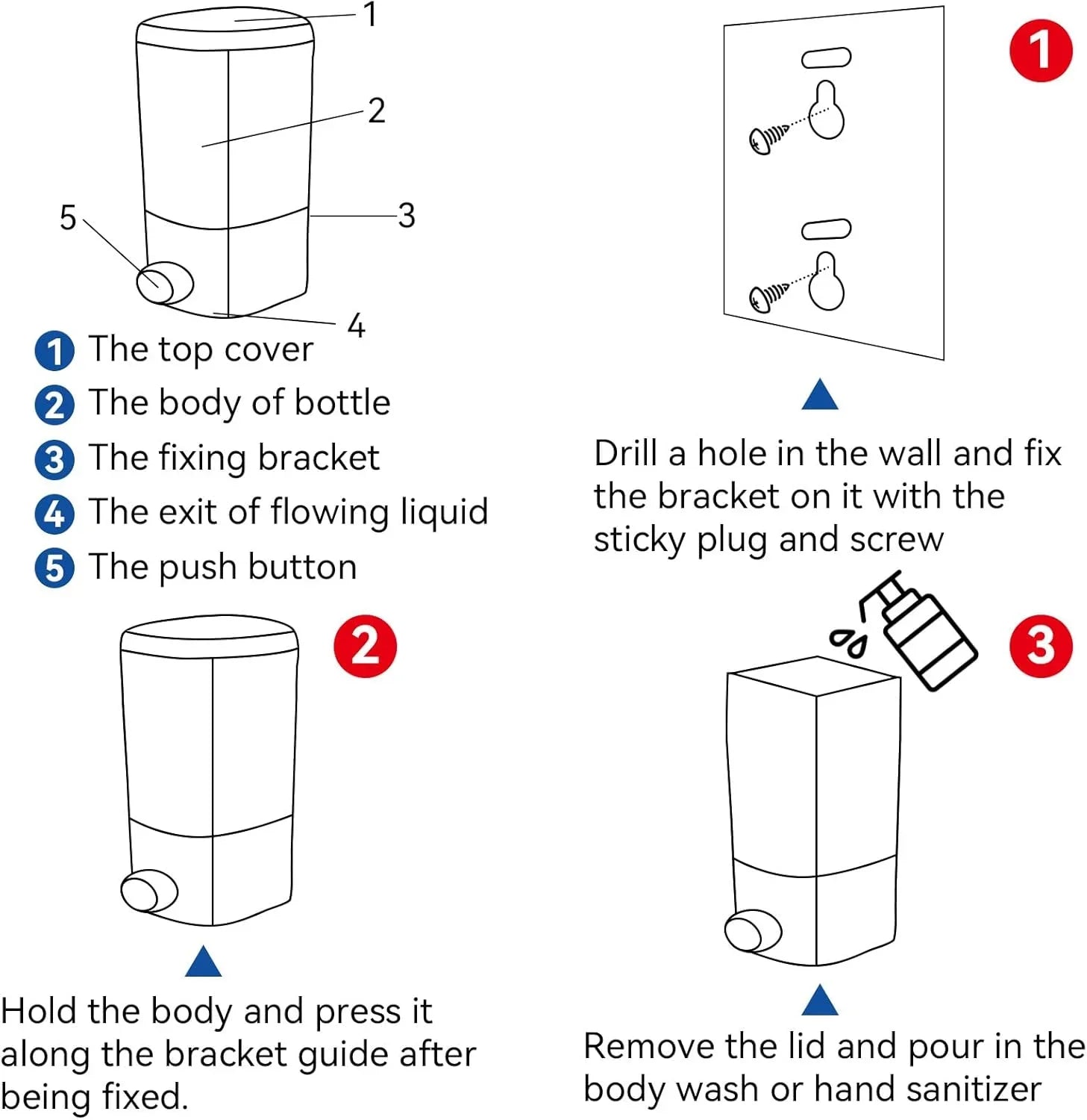 Wall Mount Liquid Soap & Lotion Dispenser for Bathroom & Kitchen Cosmia.pk