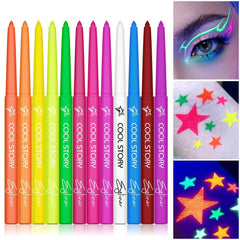 Cool Story Neon Eyeliner Pencils Set Waterproof Smudge-Proof (12 Cool Story