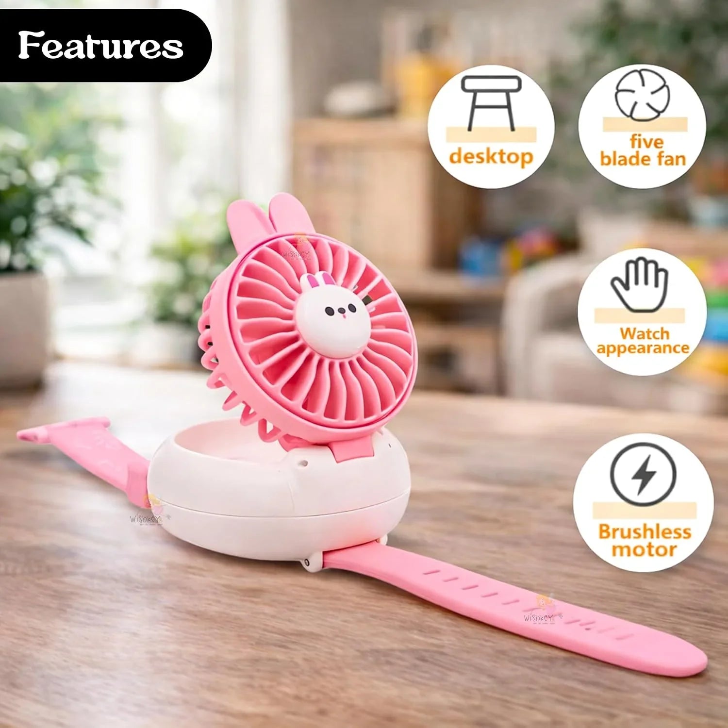 Kids Wrist Watch Fan USB Rechargeable Portable Mini Fan Cosmia.pk