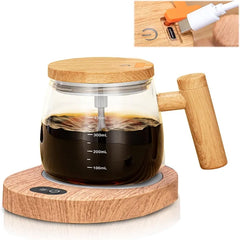 Self-Stirring Glass Coffee Mug – Electric High-Speed Mixing Cup Cosmia.pk
