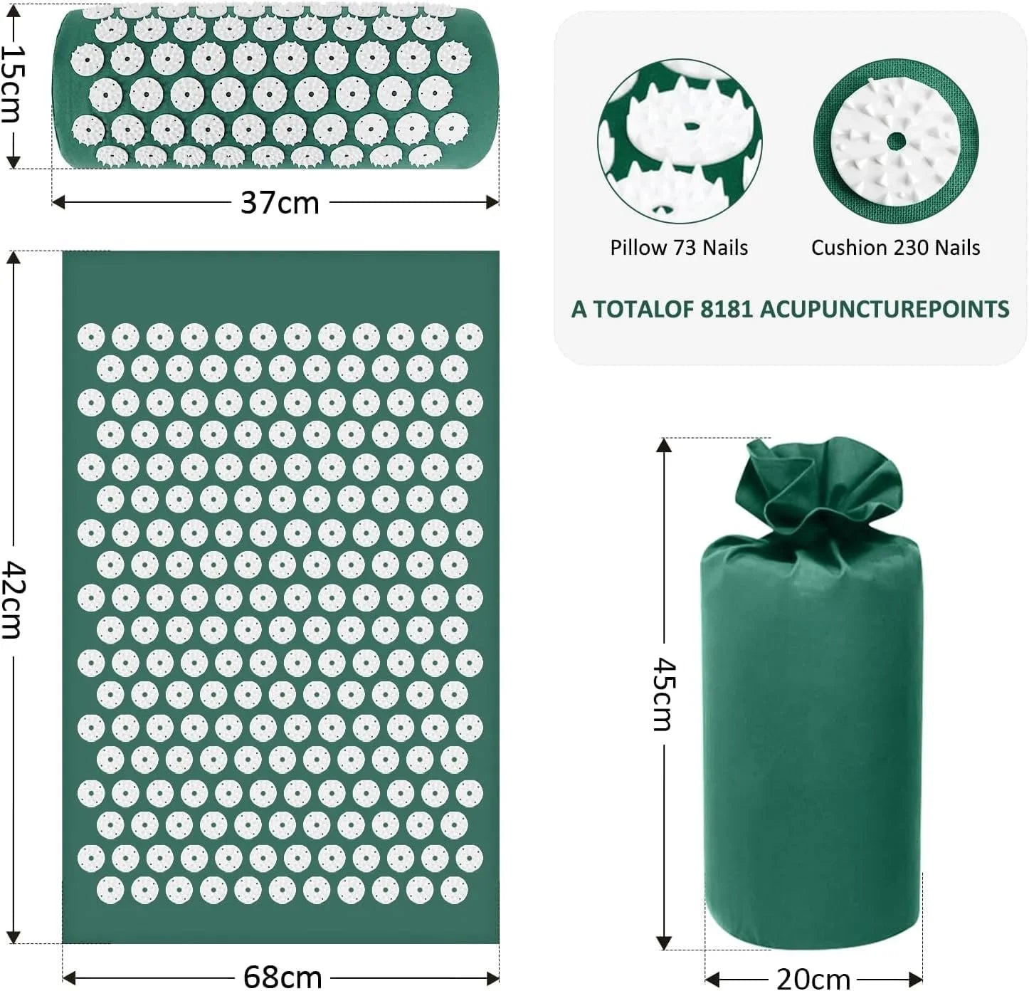 Acupressure Mat and Pillow Set Cosmia.pk