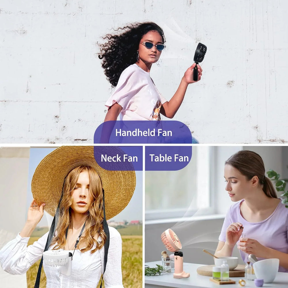 Portable Handheld Personal Rechargeable Fan LED Digital Display Cosmia.pk