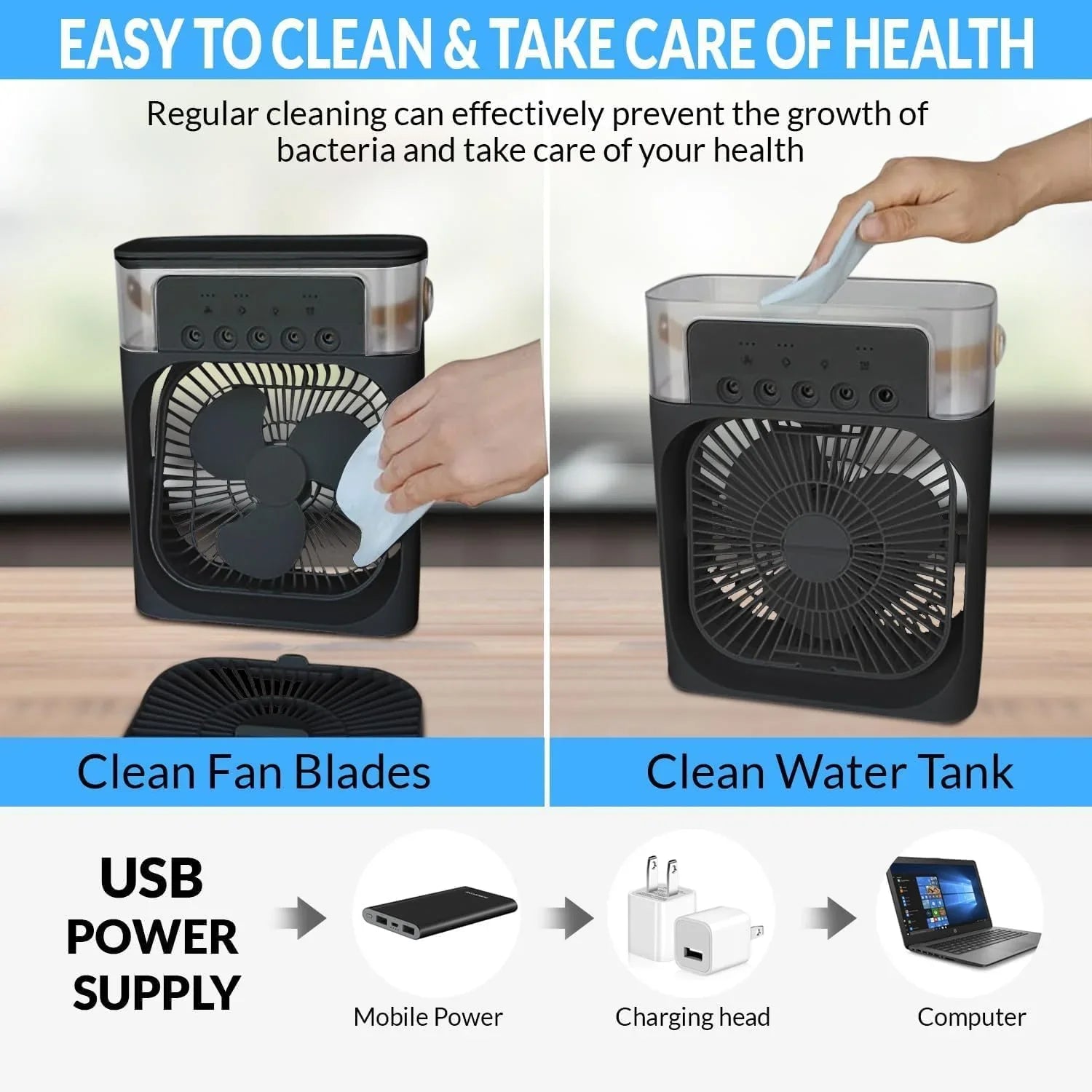 Portable Air Conditioner Fan, 3 In 1 Ice Mist Cosmia.pk