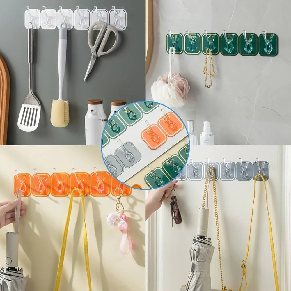 Multipurpose Wall Mounted Hook - Pack Of 6 Cosmia.pk