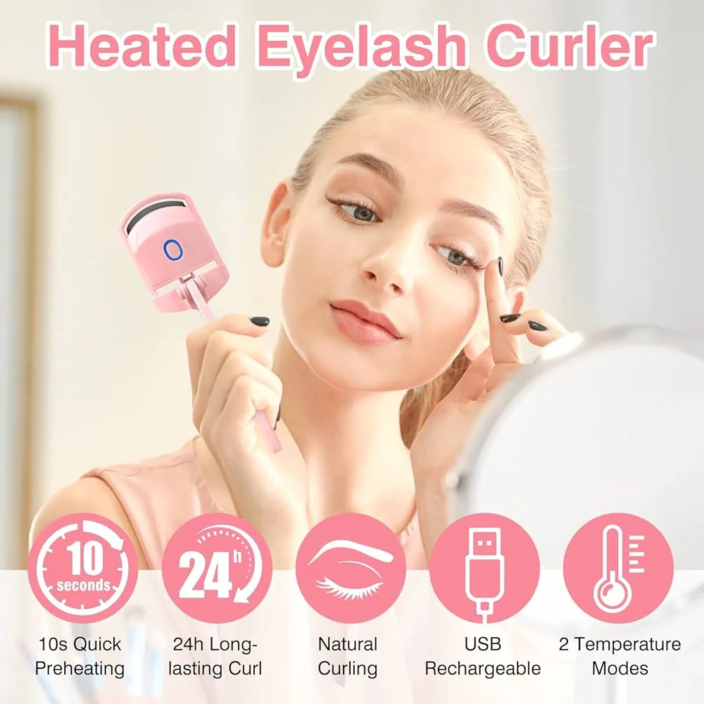 Electric Heated Eyelash Curler Rechargeable Eyelashes Curls Cosmia.pk