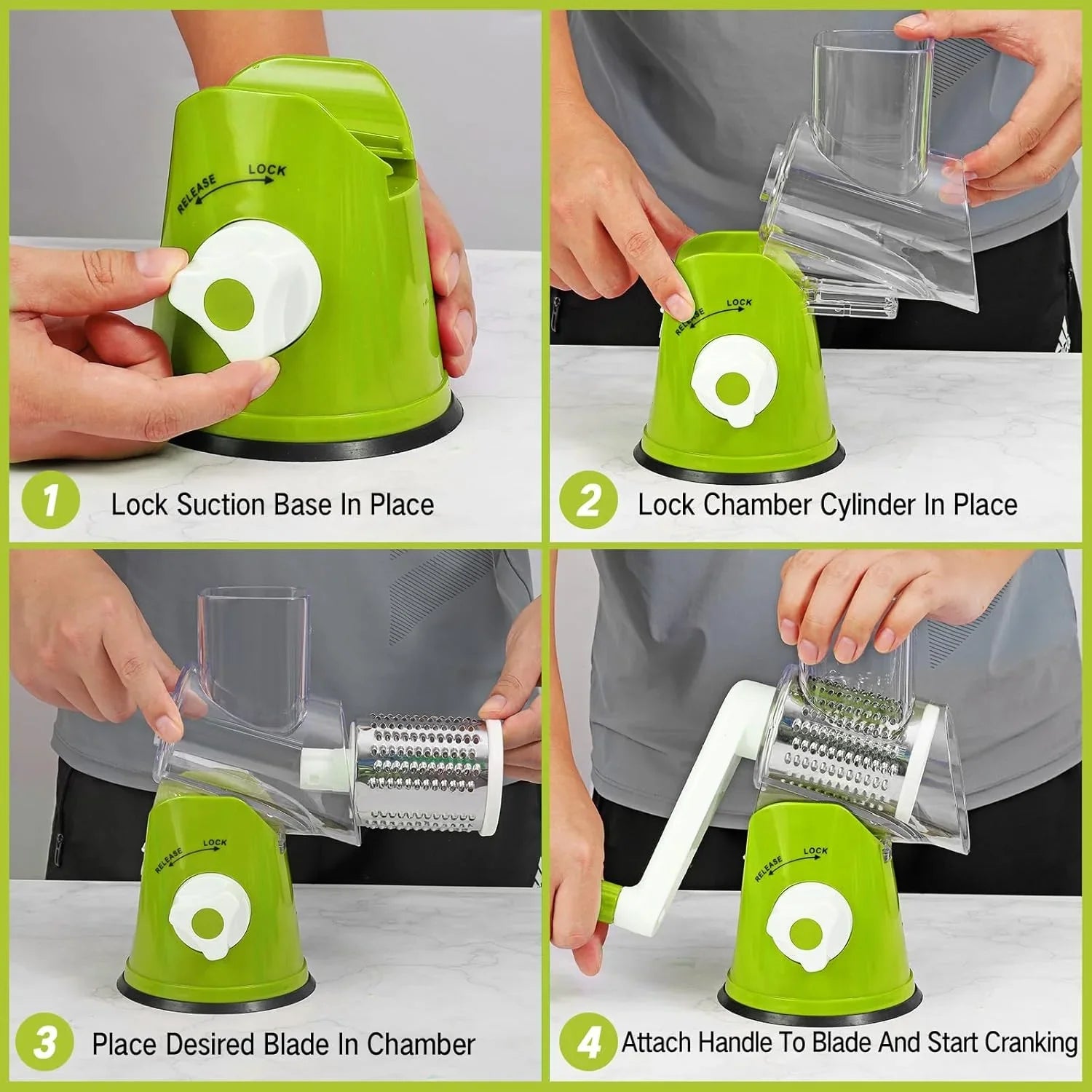 3-in-1 Vegetable Cutter – Multifunctional Rotary Drum Slicer Cosmia.pk