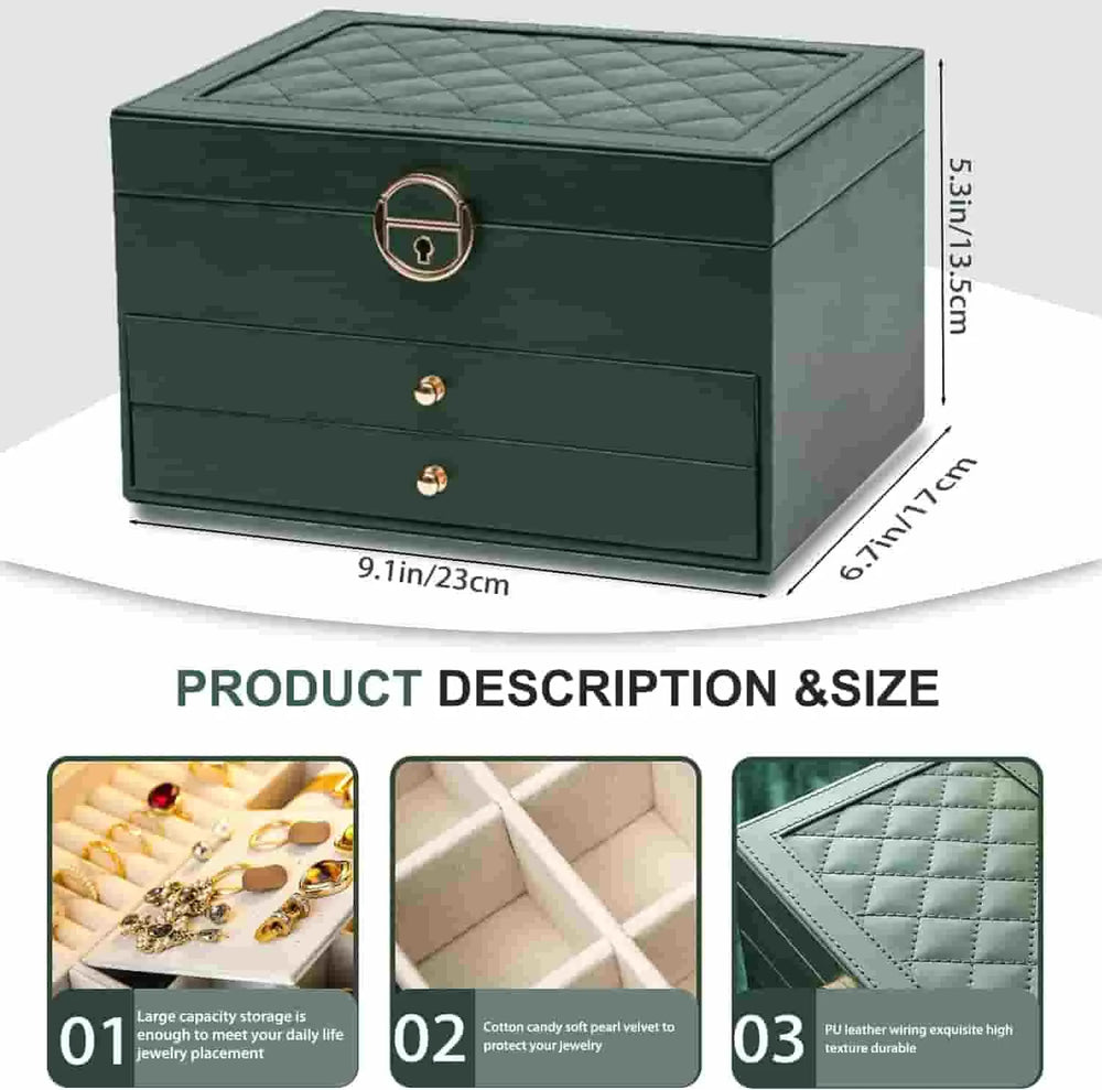 Double-Layer Jewelry Storage Box - Each Cosmia.pk