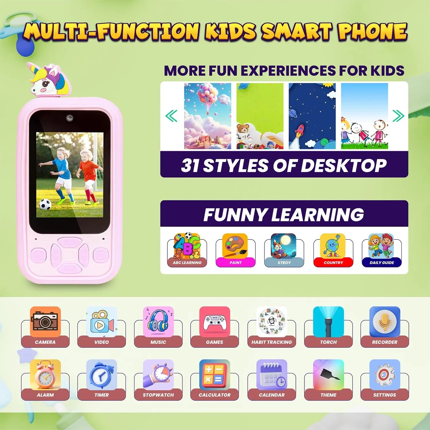 Learning Play Toy Mobile Phone with Dual Camera Cosmia.pk