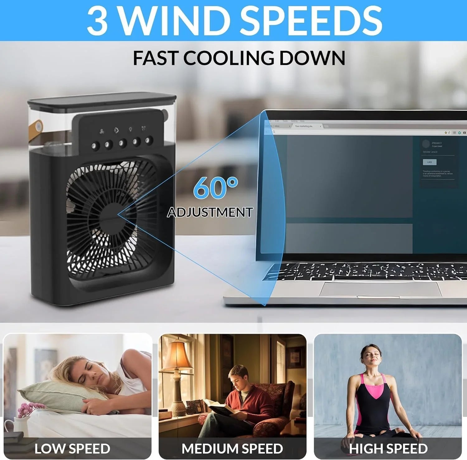 Portable Air Conditioner Fan, 3 In 1 Ice Mist Cosmia.pk