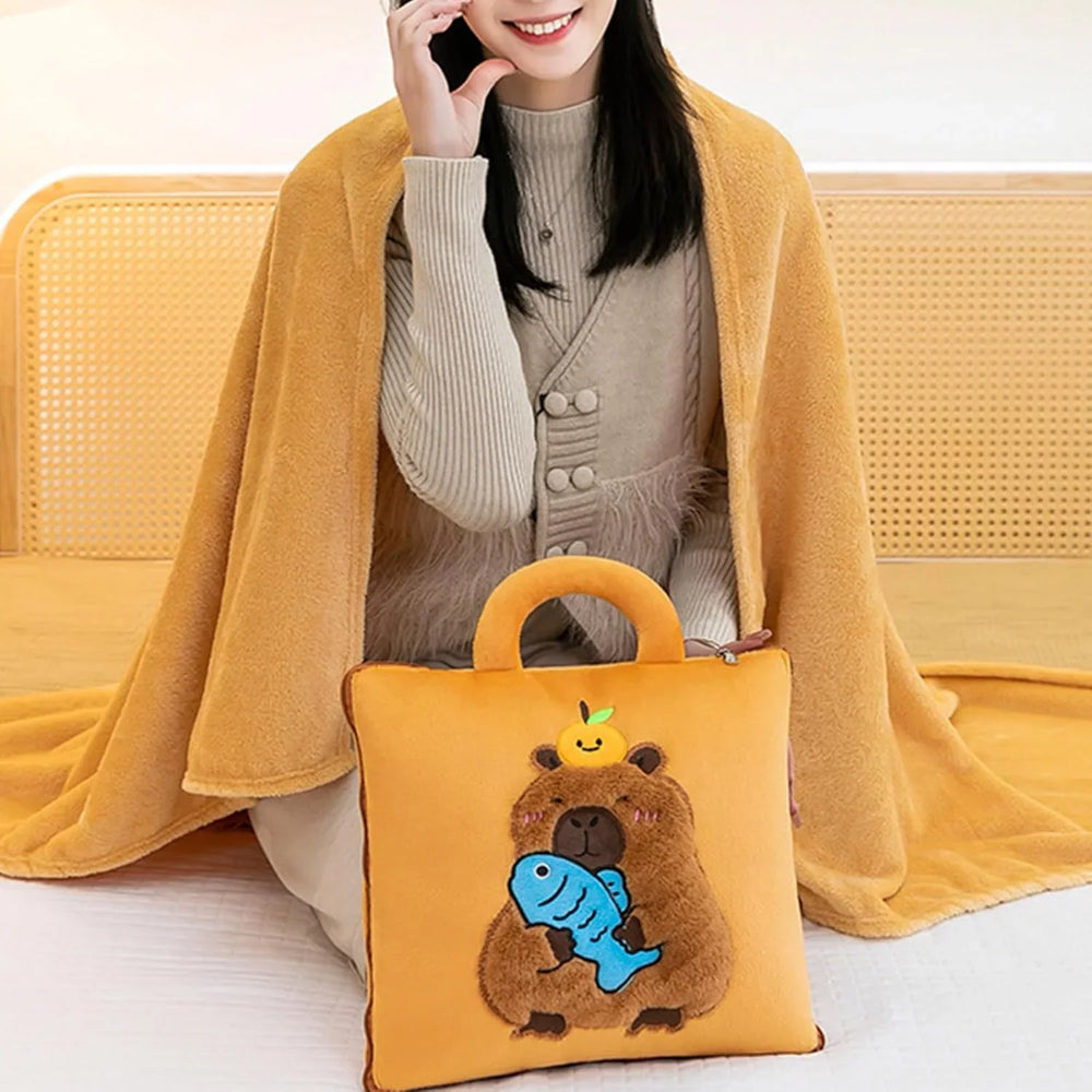 Multifunctional Capybaras Pillow 2 In 1 Hand Warmer Cosmia.pk